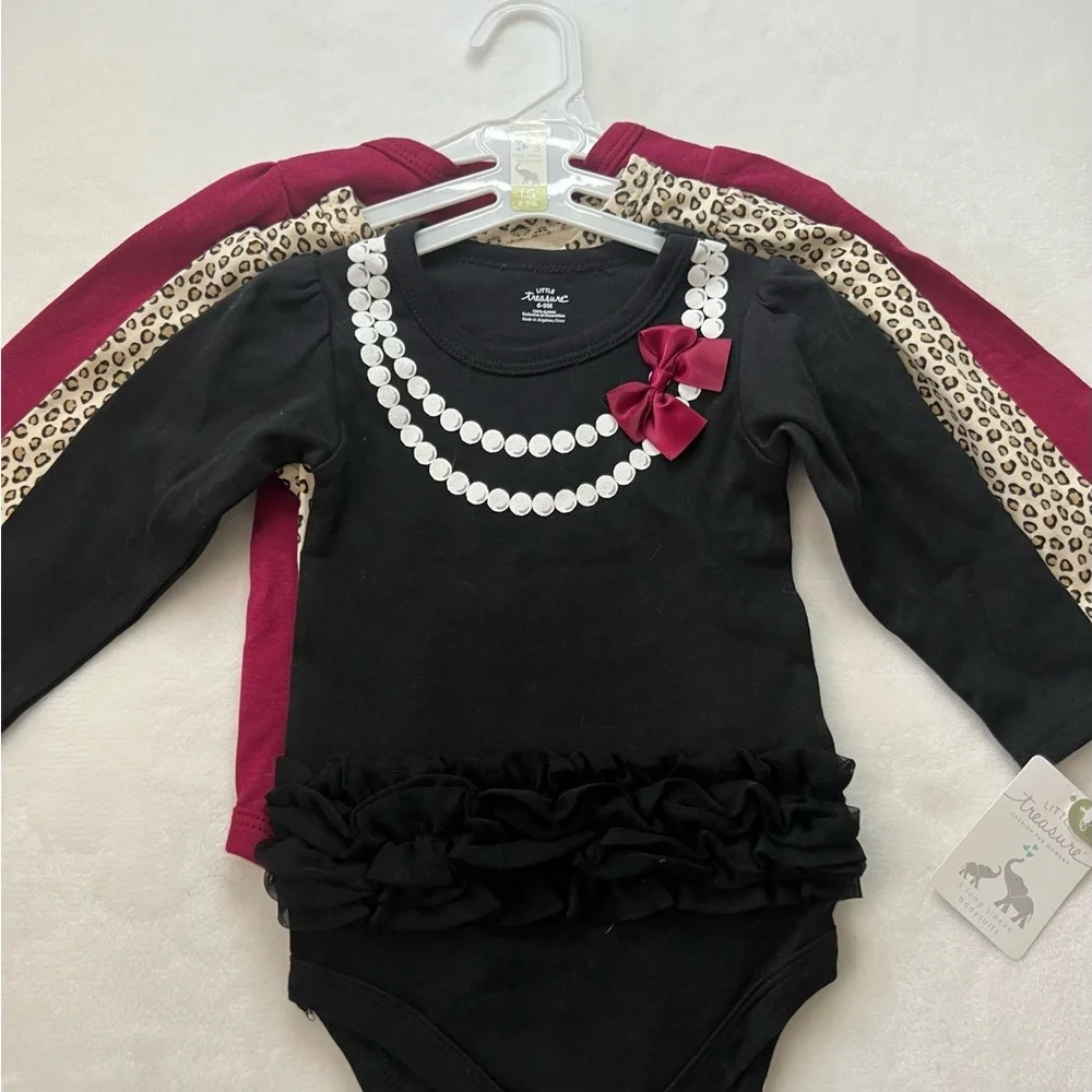 Little Treasure 3 Pack Long Sleeve Onesies